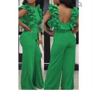 Green backless Jumpsuit (Lucky)